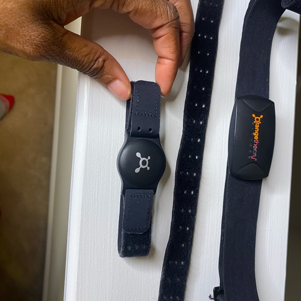 OTF Orangetheory (2) heart rate monitors one chest and (2) arm band sizes